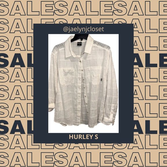 Hurley Women’s White Button Down Blouse -- FINAL SALE PRICE - Picture 1 of 8